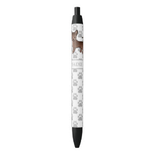 Stylo Noir Chihuahua de dessin animé à poil lisse au chocolat