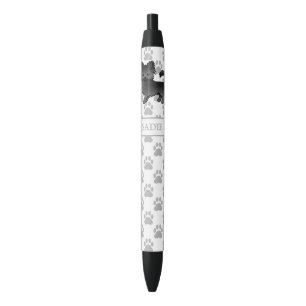 Stylo Noir Chihuahua en Cartoon avec un long manteau noir & n