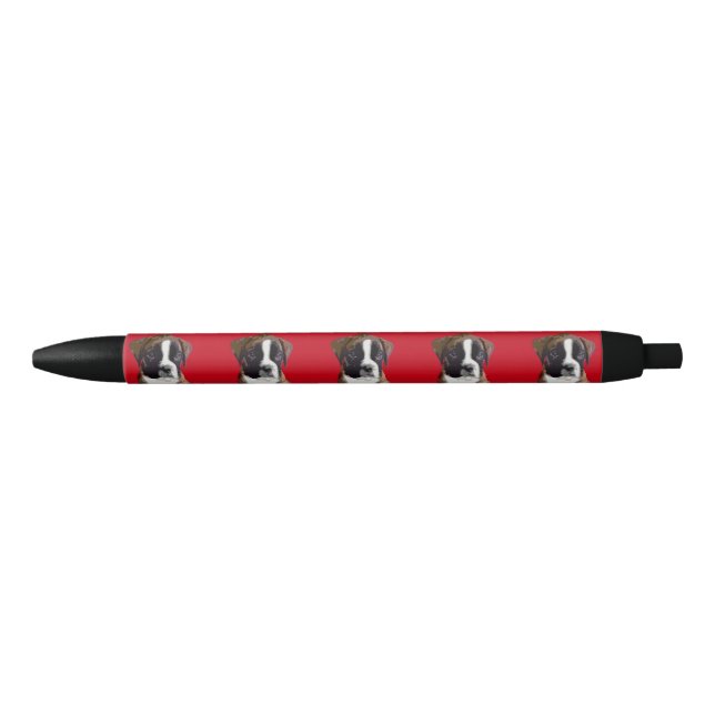 Stylo Noir Chiot de boxeur (Devant)