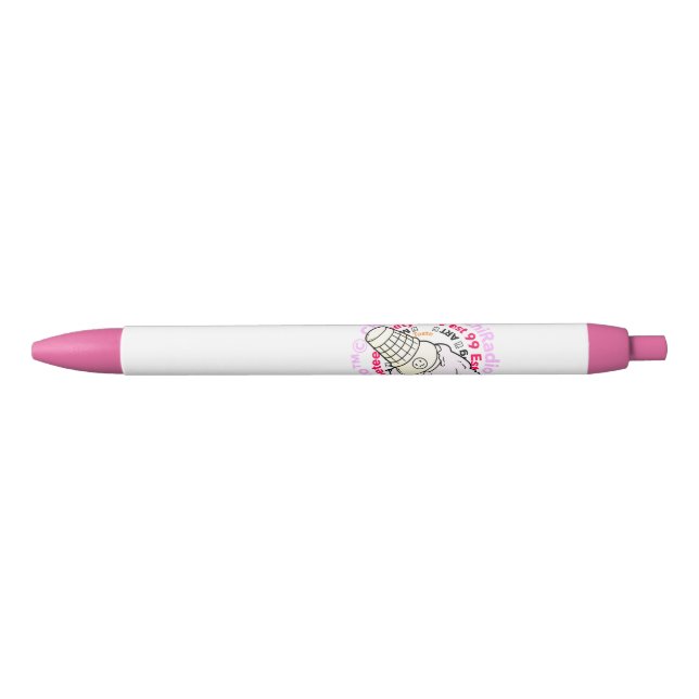 Stylo Noir ChiRadio LLC ™ IceCream LOGO rose PEN (Devant)