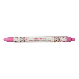 Stylo Noir Chocolat chaud Taster mignonne rose et crème