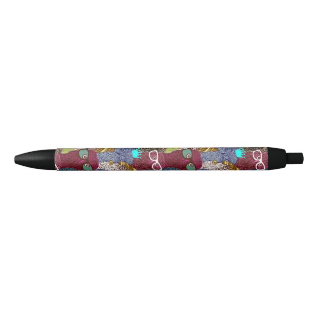 Stylo Noir Chouette dans la couronne (Devant)