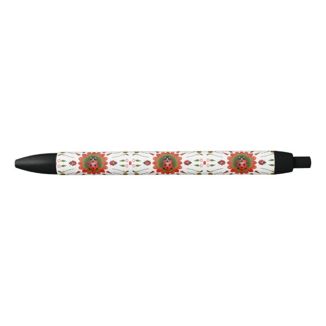 Stylo Noir Christmas Ladybug Red Green and White (Devant)