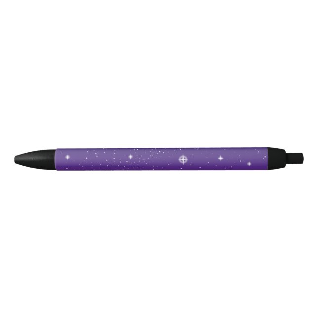 Stylo Noir Ciel nocturne étoilé violet foncé (Devant)