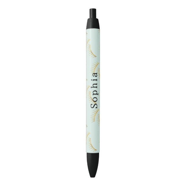 Stylo Noir Cils en Or Menthe (devant Vertical)