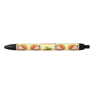 Stylo Noir citrouille de Thanksgiving et dinde