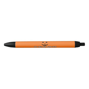 Stylo Noir Citrouille orange personnalisé Halloween Votre Nom