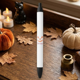 Stylo Noir Citrouille personnalisée Jack O Lantern Halloween