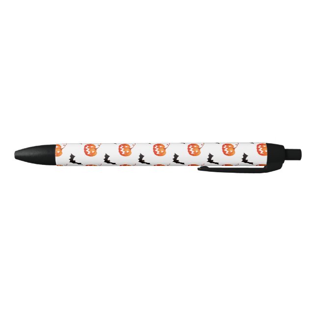 Stylo Noir Citrouilles et chauves-souris d'Halloween, Trou ou (Bas)