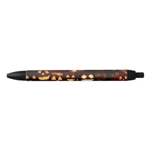 Stylo Noir Citrouilles heureux de Halloween Jack-o'-lantern