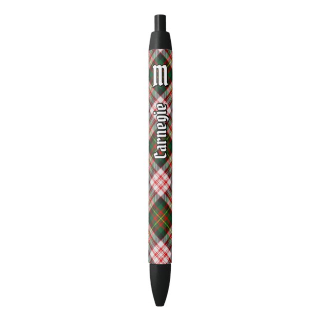 Stylo Noir Clan Carnegie robe Tartan (devant Vertical)