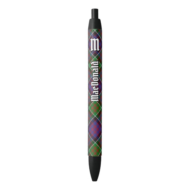 Stylo Noir Clan MacDonald de Clanranald Tartan Ink Pen (devant Vertical)