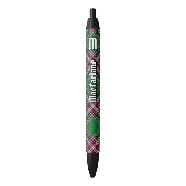 Stylo Noir Clan MacFarlane Chasse moderne Tartan (devant Vertical)