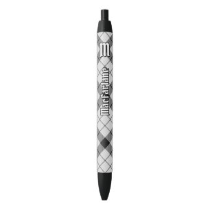 Stylo Noir Clan MacFarlane Tartan noir et blanc