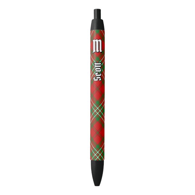 Stylo Noir Clan Scott Red Tartan Ink Pen (devant Vertical)
