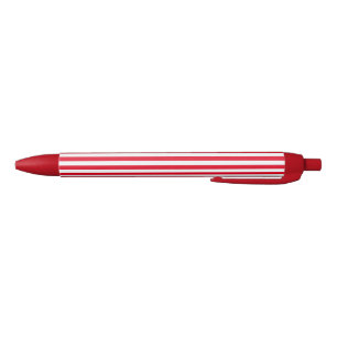 Stylo Noir Classic Festive Holiday Rouge et Blanc rayé