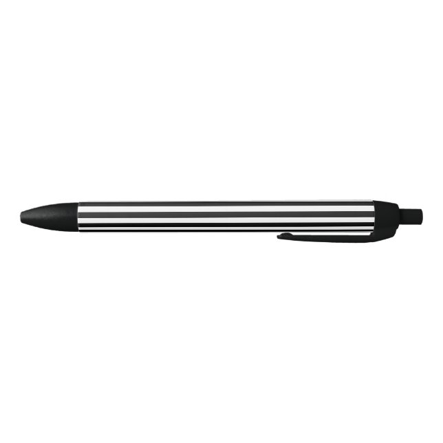 Stylo Noir Classique moderne Motif rayé noir et blanc (Bas)