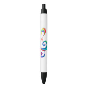 Stylo Noir Clé arc-en-ciel