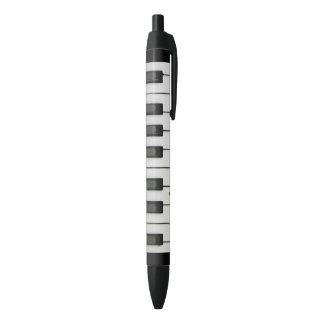 Stylo Noir Clés de piano avec des coccinelles