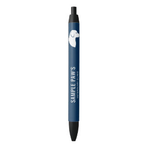 Stylo Noir Clinique vétérinaire Blue & White Dog Silhouette