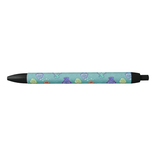 Stylo Noir Clip Art Fish Motif + vos idées (Devant)