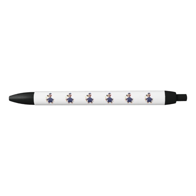 Stylo Noir Clipart de graduation de chien (Devant)
