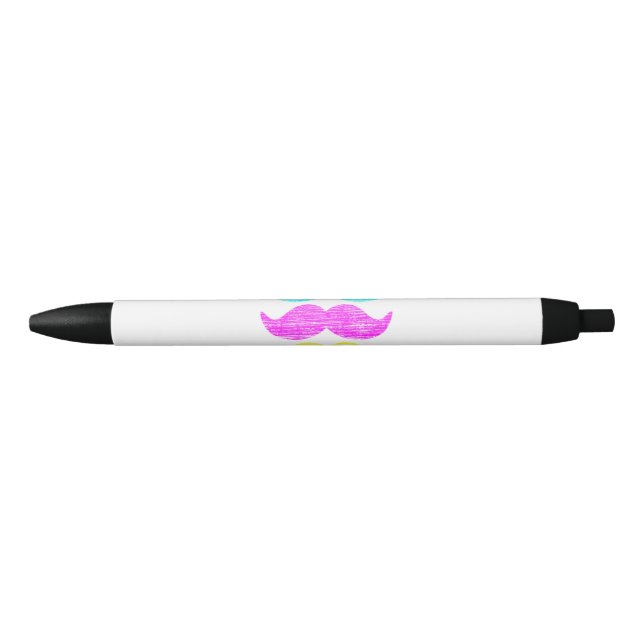 Stylo Noir CMY Mustaches (style presse-lettres) (Devant)