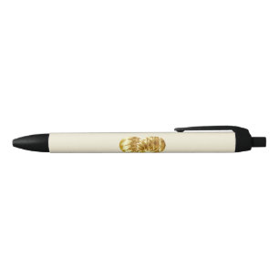 Stylo Noir Coeur d'or (forme d'or de l'amour)