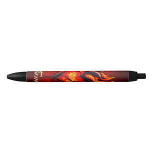 Stylo Noir Coeur flamboyant.