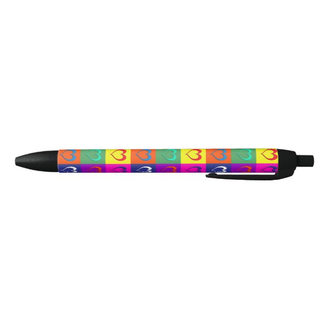 Stylo Noir Coeurs d'art pop (Bas)