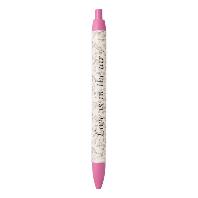 Stylo Noir Cœurs de crème rose Amour (devant Vertical)