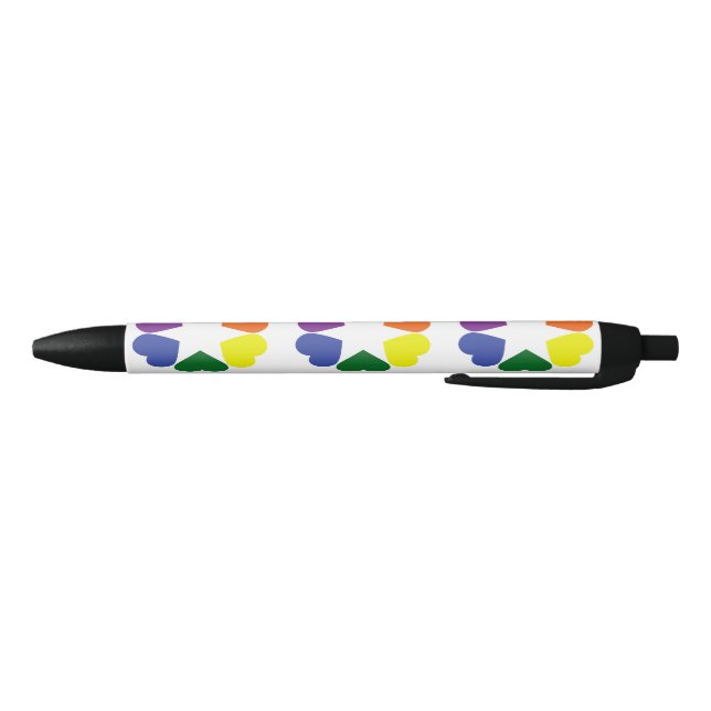 Stylo Noir Coeurs de fierté LGBT (Bas)