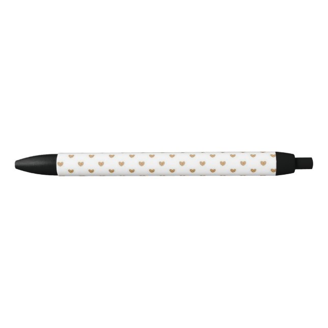 Stylo Noir Coeurs d'or (Devant)