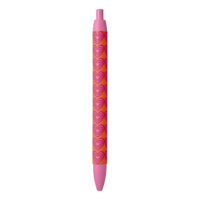 Stylo Noir Coeurs liés (devant Vertical)