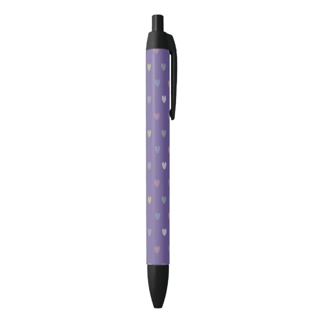 Stylo Noir Coeurs minuscules polka sur violet violet Ultra vi (Bas (Vertical))