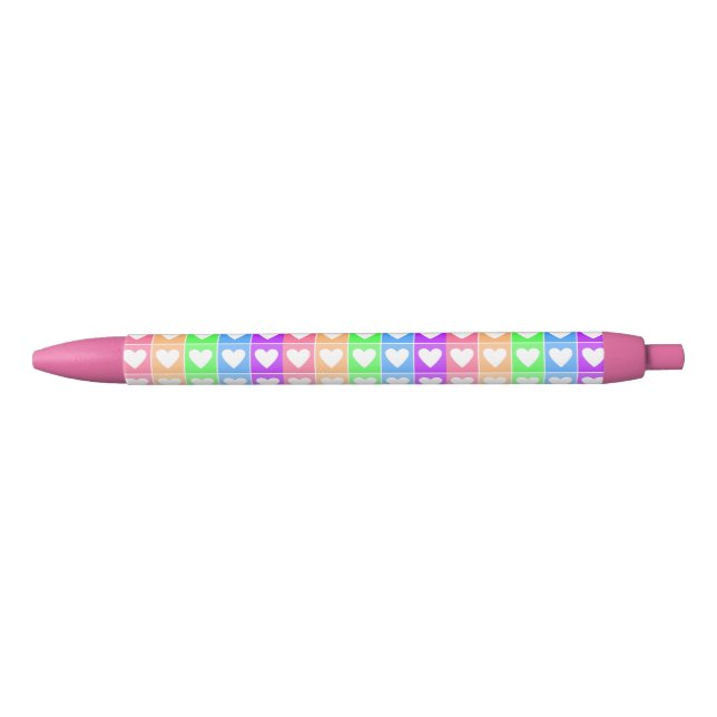 Stylo Noir Coeurs Ombres (Devant)