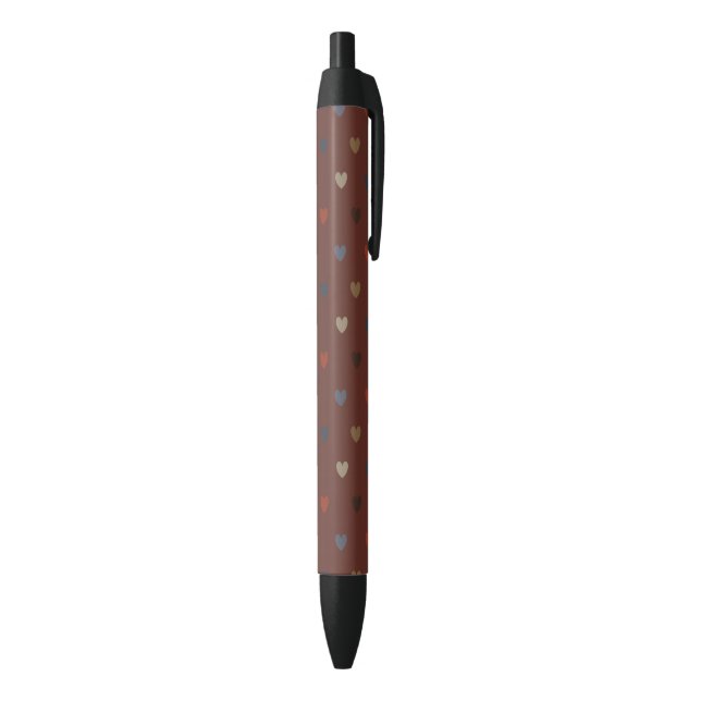 Stylo Noir Coeurs Polka sur kilim brown (Bas (Vertical))