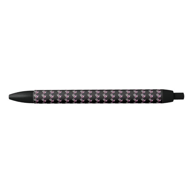 Stylo Noir Colibri rose (Devant)