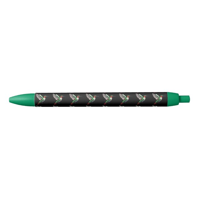 Stylo Noir Colibri vert (Devant)
