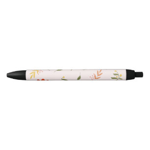 Stylo Noir collection de fleurs