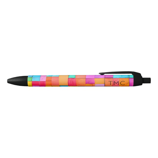 Stylo Noir Colorblok INITIALES D'Art Moderne Artiste Amusant (Haut)