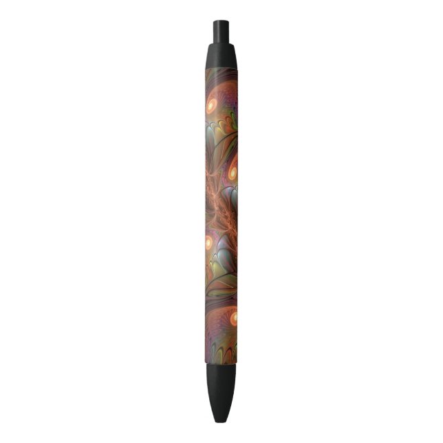 Stylo Noir Colorful Fluorescent Abstract Trippy Brown Fractal (devant Vertical)