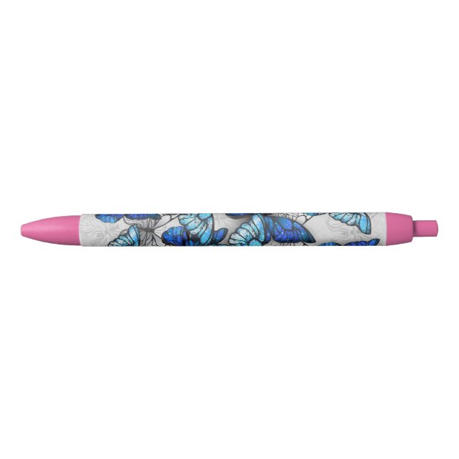 Stylo Noir Composition des White and Blue Butterflies (Devant)