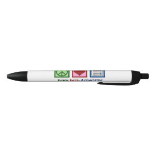 Stylo Noir Comptabilité Amour Paix Sur Mesure