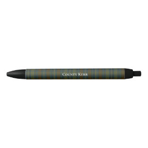 Stylo Noir Comté Kerr Tartan personnalisable