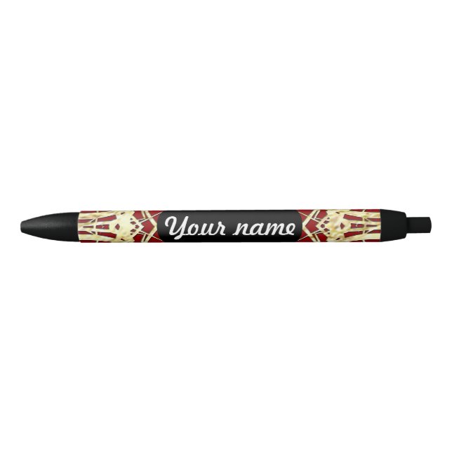 Stylo Noir Conception circulaire de Filigree or et rouge (Devant)