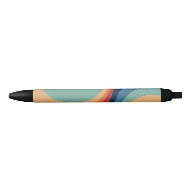 Stylo Noir Conception de cercles rétro colorés (Devant)