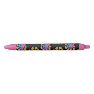 Stylo Noir Conception de coeurs colorés