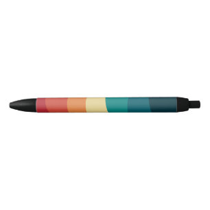 Stylo Noir Conception de courbes colorées de style rétro
