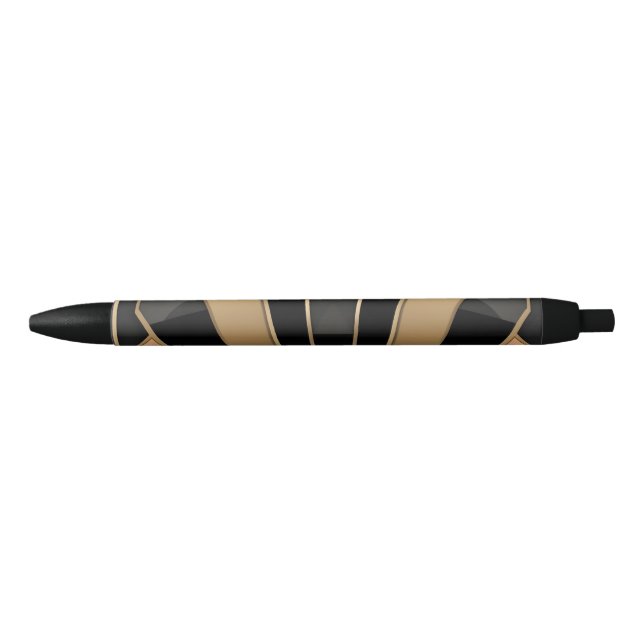Stylo Noir Conception de luxe géométrique Art Déco en soleil  (Devant)